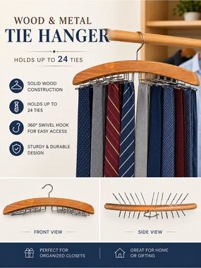 Wooden Tie Hangers